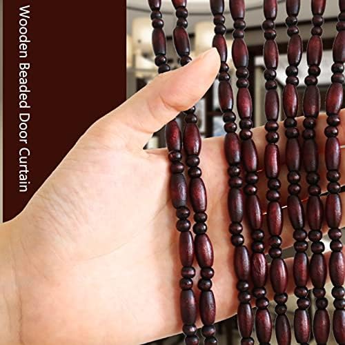 Wood Beaded Curtain for Doorway and Room Divider
