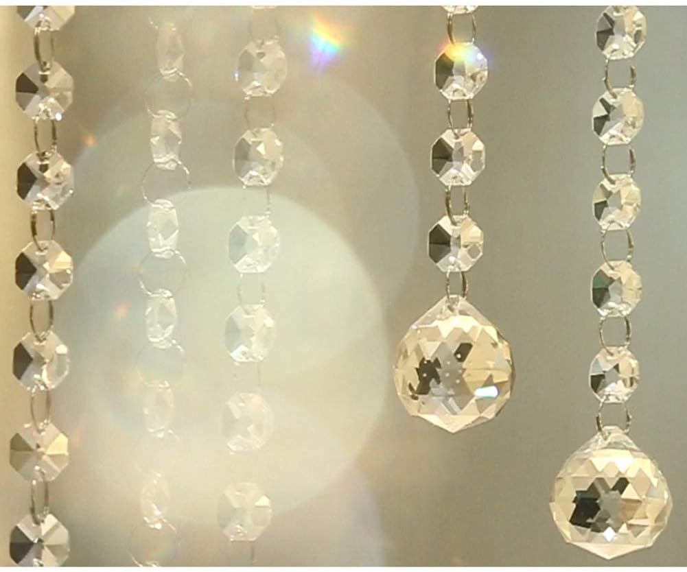 OKUOKA 25 Strands Crystal Bead Curtain for Doorways and Room Dividers