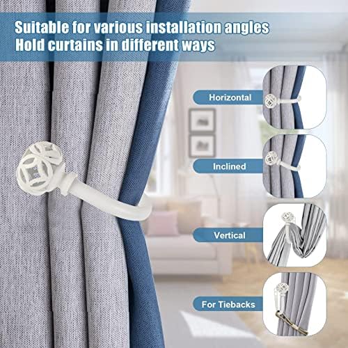 2Pcs Curtain Holdbacks with Screws White