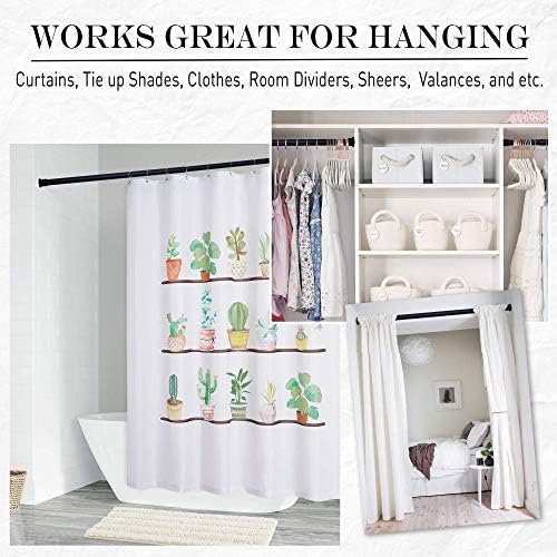 NICETOWN Adjustable Tension Curtain Rod 28 to 48 Black