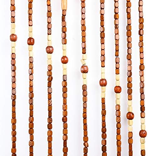CNCEST Wooden Bead Curtain 32 Lines 90x175cm