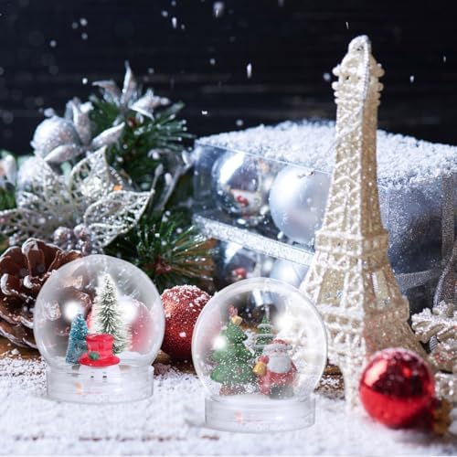 BESTOYARD 30 Pcs 3-Inch Clear Snow Globe Jar DIY Party Favor