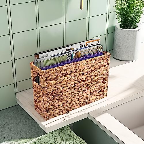 Yesland Hand Woven Narrow Water Hyacinth Holder Wicker Basket