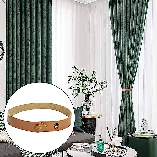 Retro Leather Curtain Tiebacks 4 Pack Brown Holdbacks