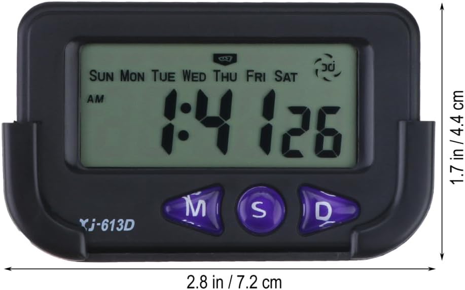 Wakauto Car Alarm Clock with LCD Display Black