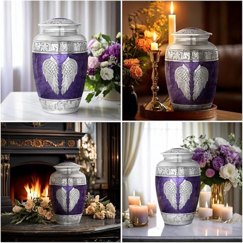Stonlif Angel Wings Cremation Urn - Purple Large