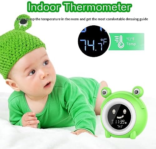 Wisoee Kids Sleep Training Alarm Clock with Night Light and Sound Machine