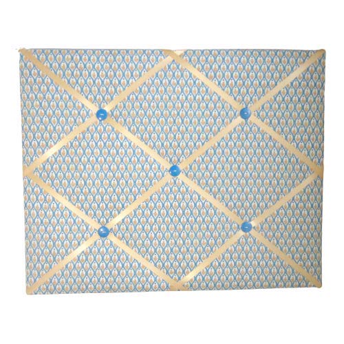 16 x 20 French Memory Board Blue Gold Bow Design