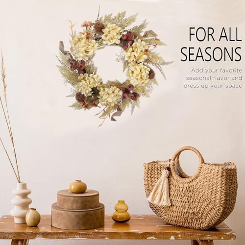 20 Inch Winter Fall Wreath for Front Door Boho Style