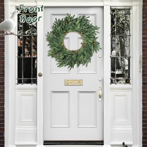24 Inch Artificial Olive Wreath for Front Door