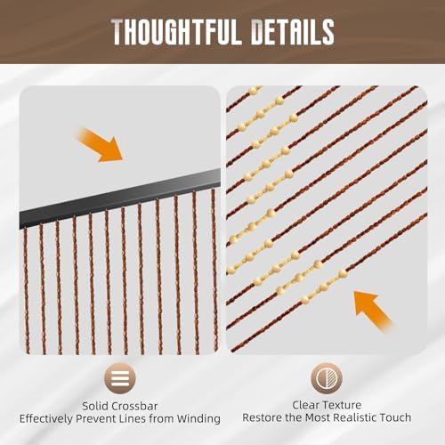 Bamboo Bead Curtain for Doorway Privacy Decor 354x689in