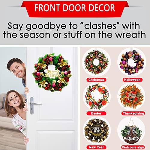 12 Inch Clear Wreath Hangers 2 Pack Front Door Hooks