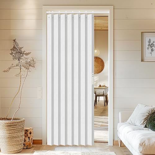 Vatge Accordion Door Curtain Panel with Tieback - Stone White