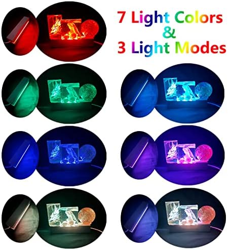 2PCS 6 Inch Wooden LED Display Pedestal