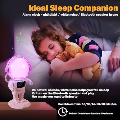 Astronaut Sunrise Alarm Clock with Light and Bluetooth Radio
