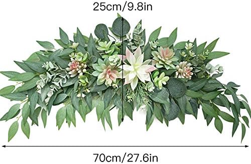 276 Inch Artificial Succulent Swag with Eucalyptus Leaves
