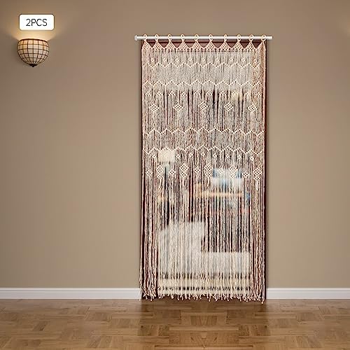 EseMiee 08x2M Beaded Curtain Woven Door Panels