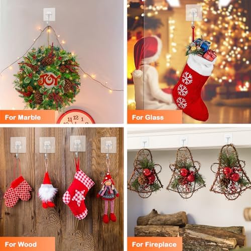 Clear Wreath Hangers for Front Door 10 Pack