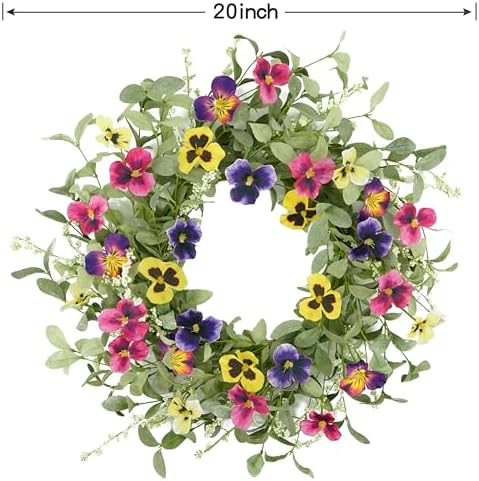 Spring Summer Wreath with Pink Butterfly Flowers
