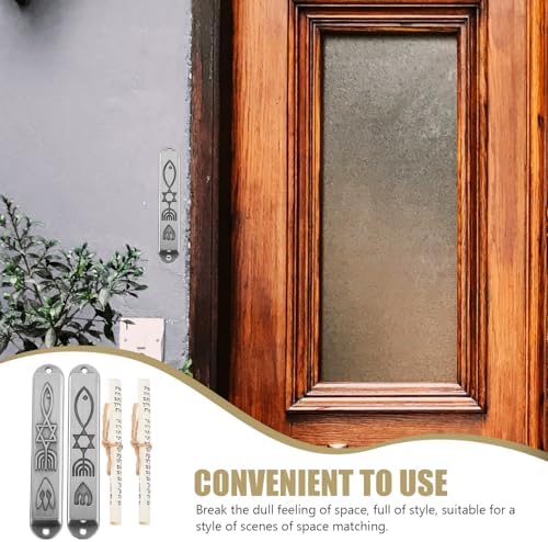 2pcs Pewter Mezuzah with Scroll for Door