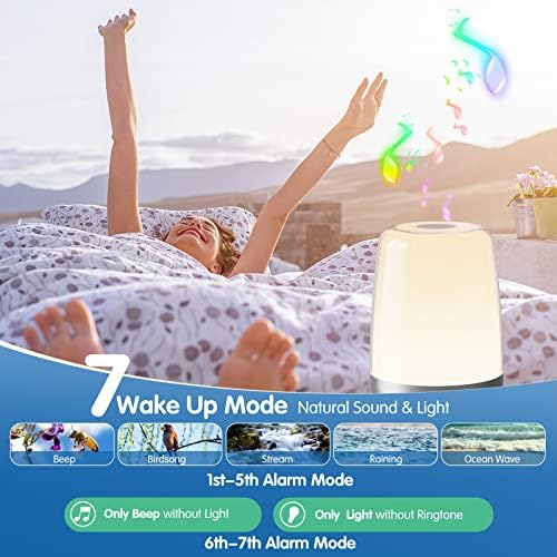 Golspark Sunrise Simulation Alarm Clock with 7 RGB Lights and Natural Sounds