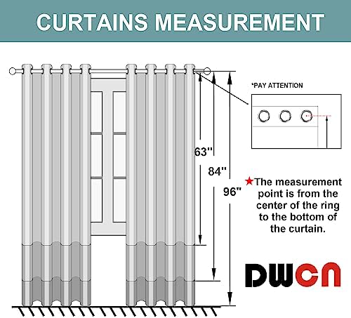 DWCN Blackout Curtains with Sheer Overlay 52 Wx84 L