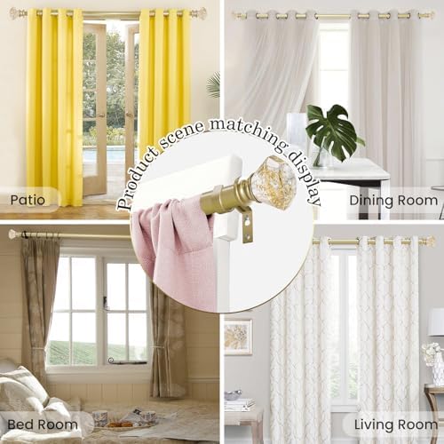 Adjustable Heavy Duty Gold Curtain Rod for Windows