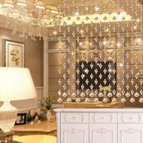 ZHOUXIAO Glass Crystal Beaded Curtain Divider Panels for Doorways