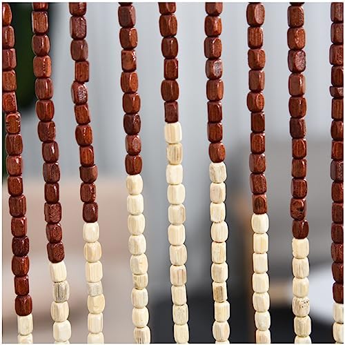 GVILTY Wooden Beaded Curtains Door Screen 60 Line Dense Bohemian Curtain