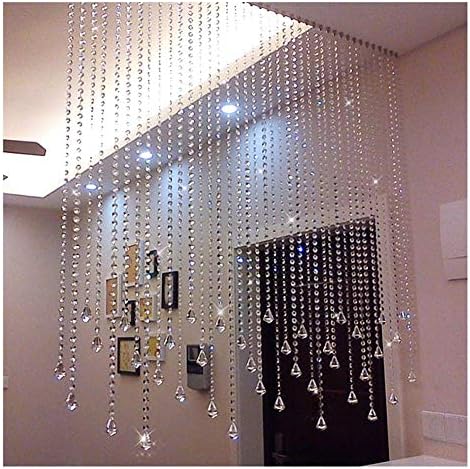 OKUOKA 25 Strands Crystal Bead Curtain for Doorways and Room Dividers