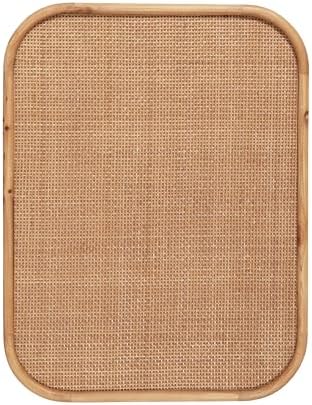 Kate and Laurel Rattan Wall Pinboard 20x26 Natural Wood Boho