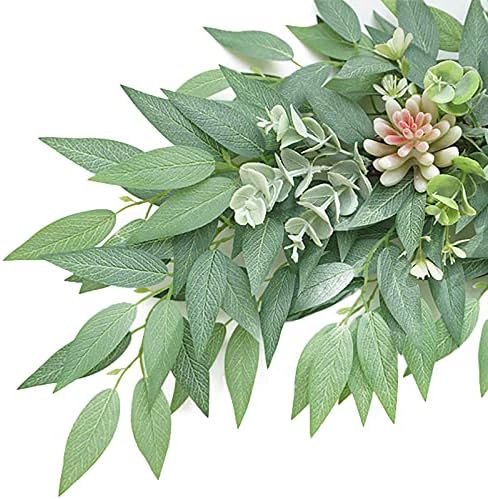 276 Inch Artificial Succulent Swag with Eucalyptus Leaves