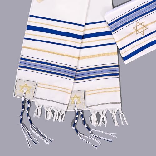 Rooherd Jewish Blue and White Tzitzits Set for Men Women