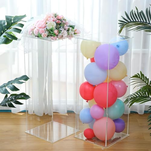 Set Of 2 Cube Pedestal 40 Inch Tall Display Stand