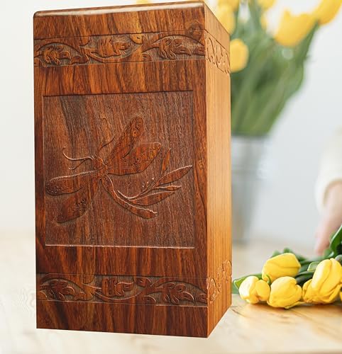 Ziya Large Wood Urn for Human Ashes 250 lbs