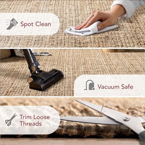 nuLOOM 3x5 Jute Tassel Area Rug Natural Farmhouse Style