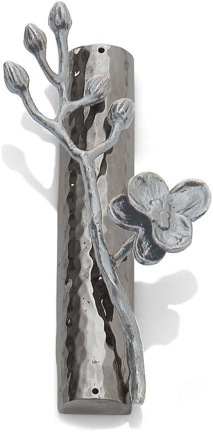 White Orchid Mezuzah Handcrafted Judaica
