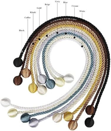Modern Outdoor Curtain Tiebacks in Beige Set of 2