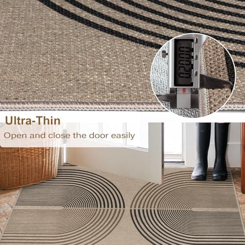 Easy Jute Rainbow Entryway Rug 2x3