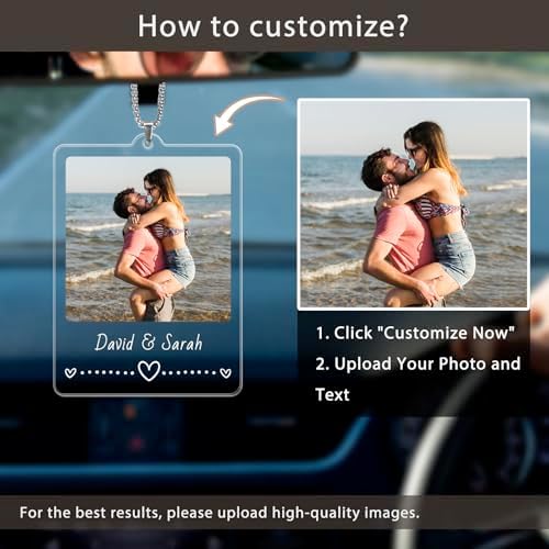 TEQUAN Custom Photo Car Charm - Personalized Rearview Mirror Decor