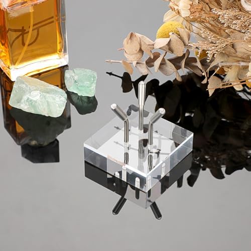 Hipiwe Acrylic Display Easel Stand for Fossils and Minerals Medium Silver