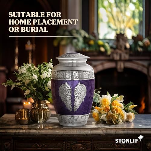 Stonlif Angel Wings Cremation Urn - Purple Large
