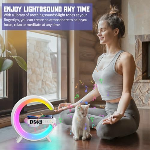 LED Atmosphere Lamp with Alarm Clock and 15W Charger