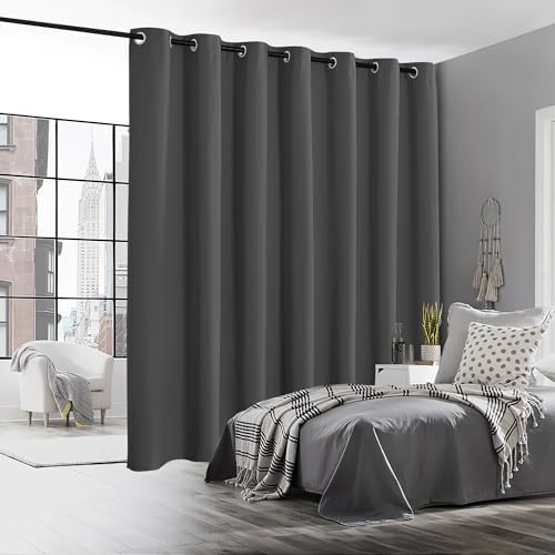 RYB HOME Blackout Curtains - 100x84 Grey Panels