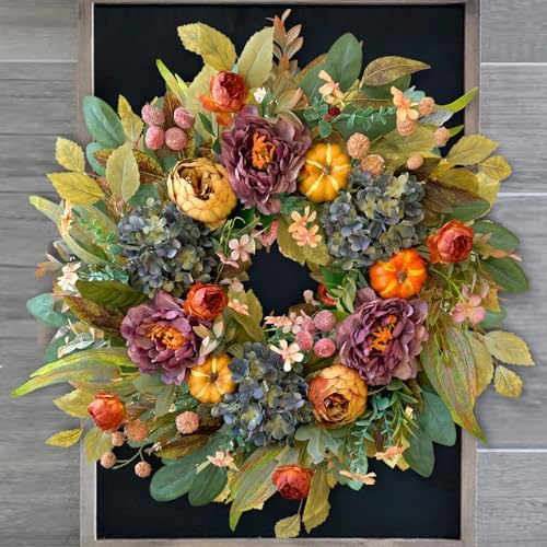 WANNA-CUL 24 Inch Fall Wreath for Front Door