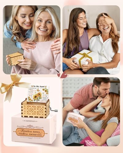 Swooflia Mothers Day Wooden Music Box for Mom