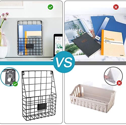 WantuSee Metal Wire Magazine Holder for Wall Mounting Black