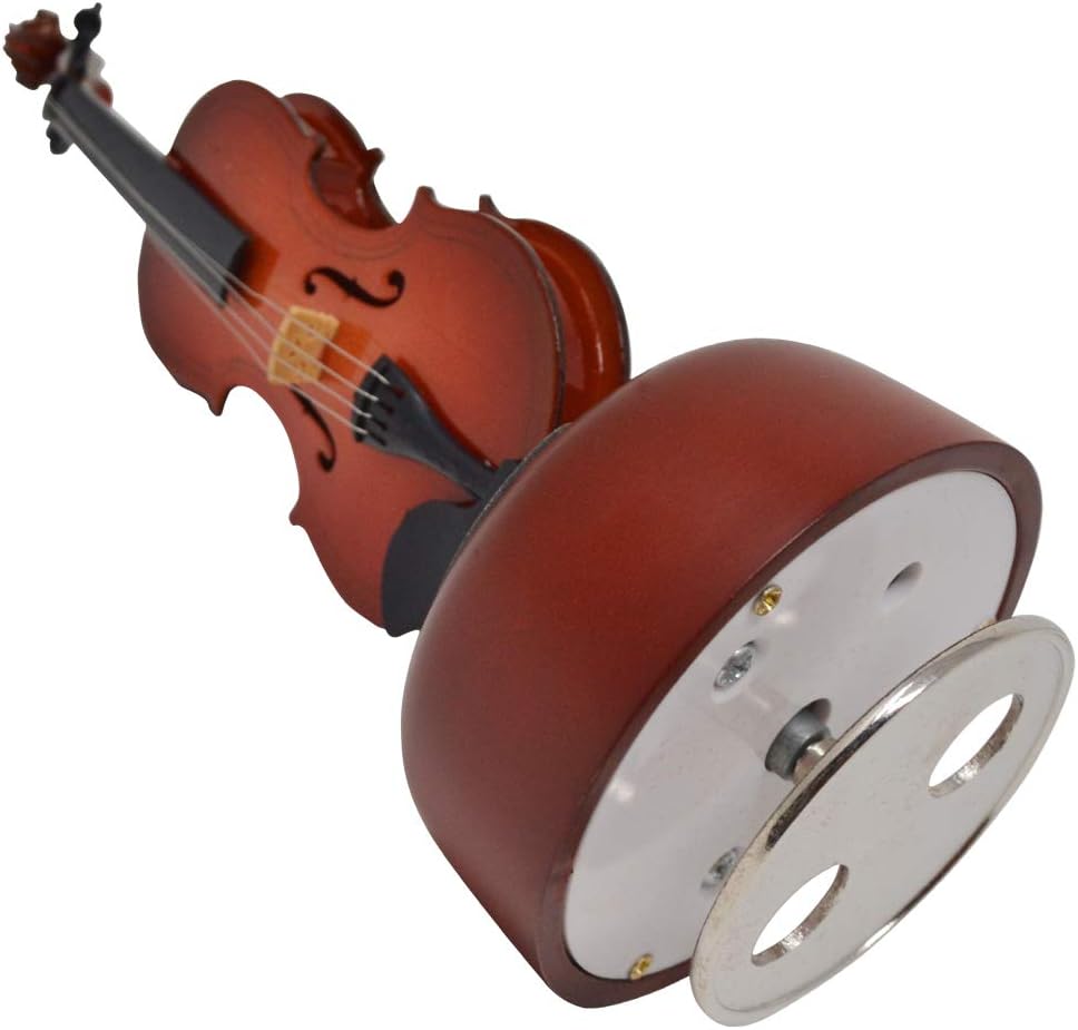 Violin Music Box With Rotating Musical Base Miniature Art Gift