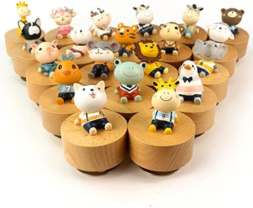 SOFTALK Cute Little Animal Wooden Music Box - You are My Sunshine