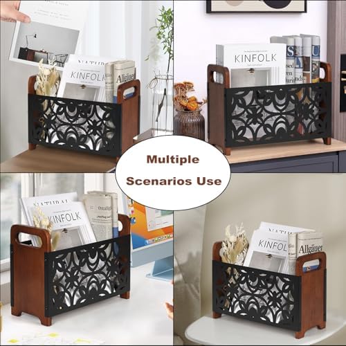 QILICHZ Magazine Holder Wood Floor Rack